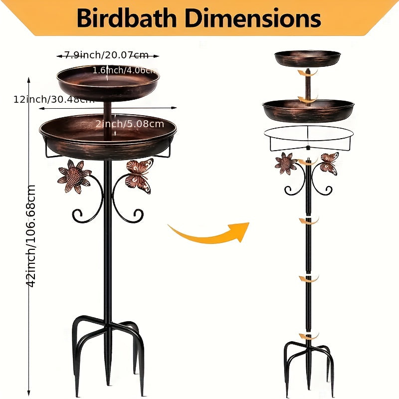Metal Bird Bath Feeder