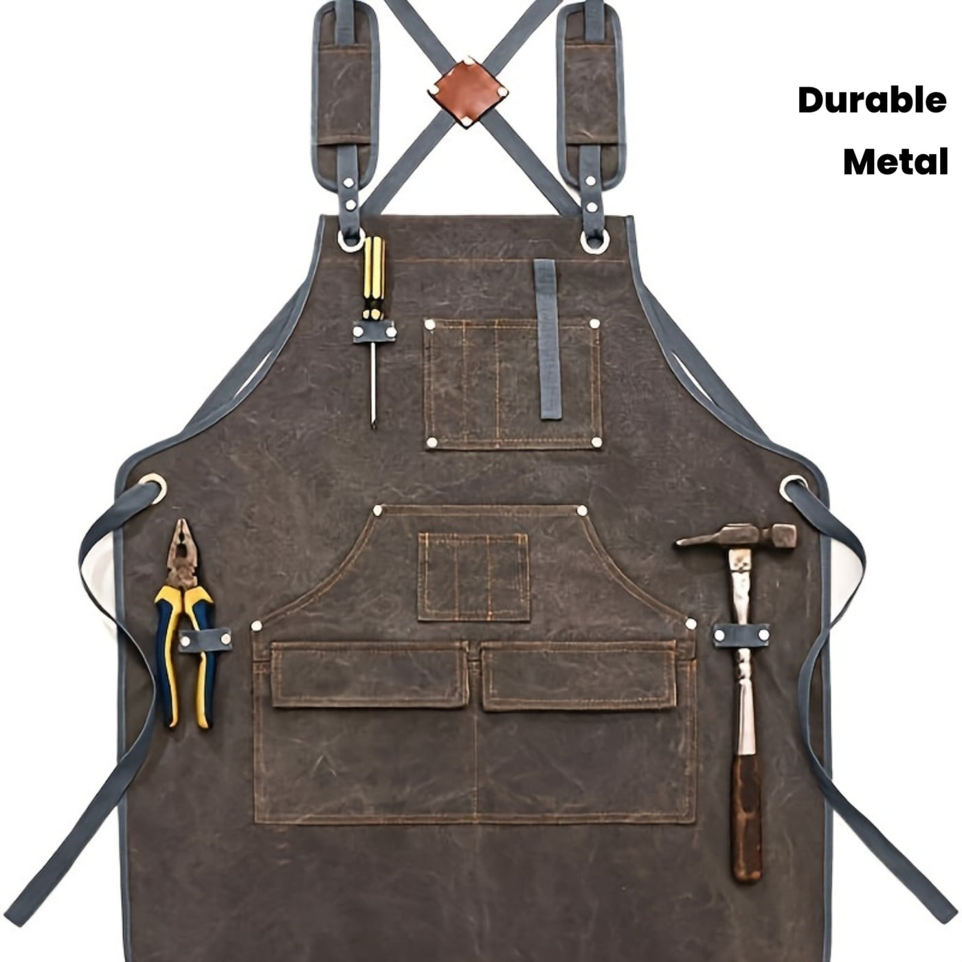 Heavy-Duty Canvas Work Apron with Multiple Tool Pockets