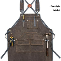 Heavy-Duty Canvas Work Apron with Multiple Tool Pockets