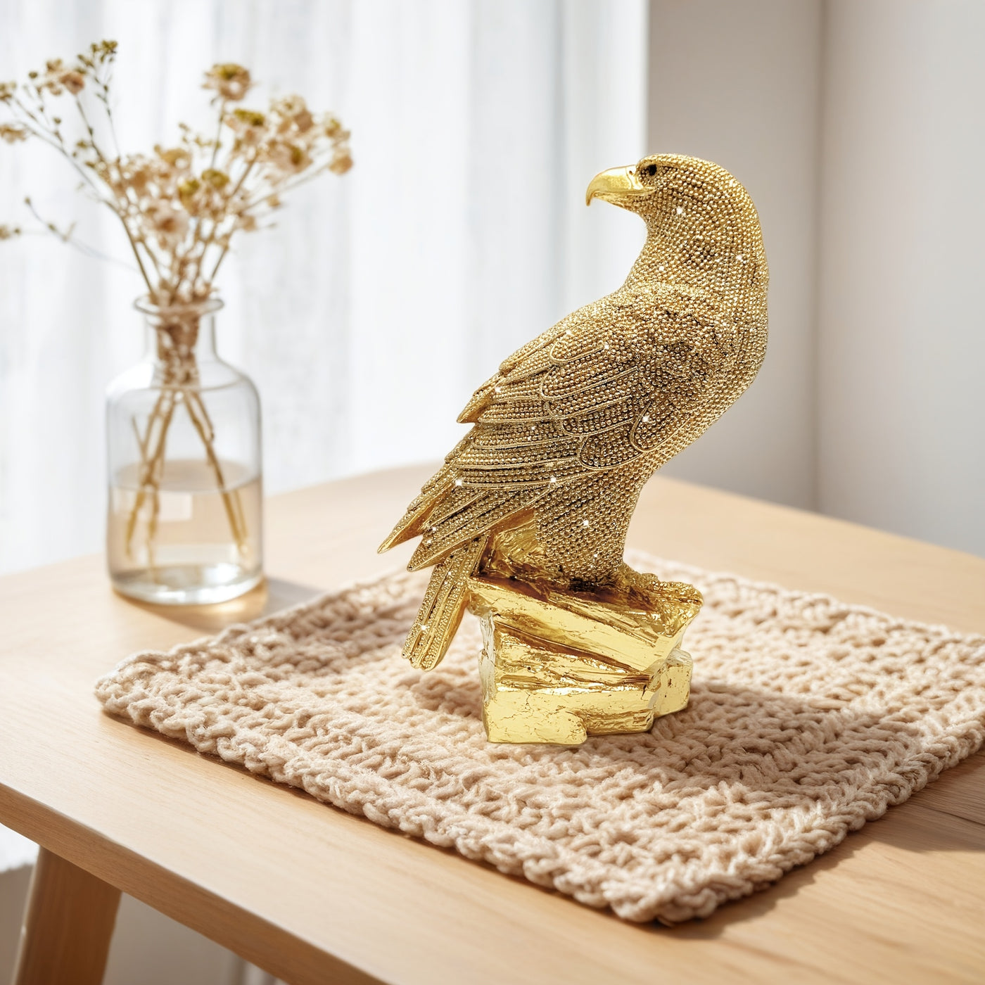 Golden Eagle Resin Sculpture