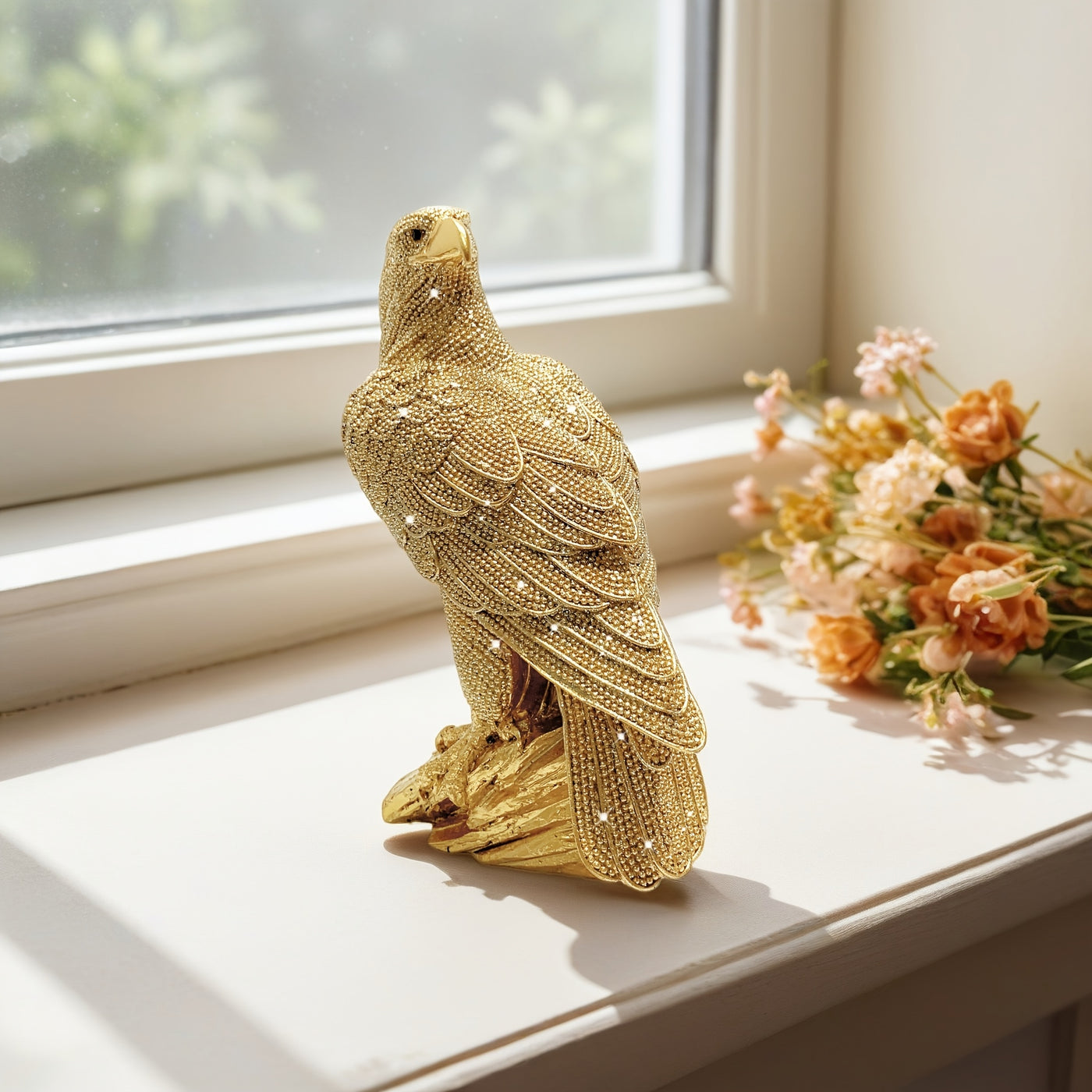 Golden Eagle Resin Sculpture