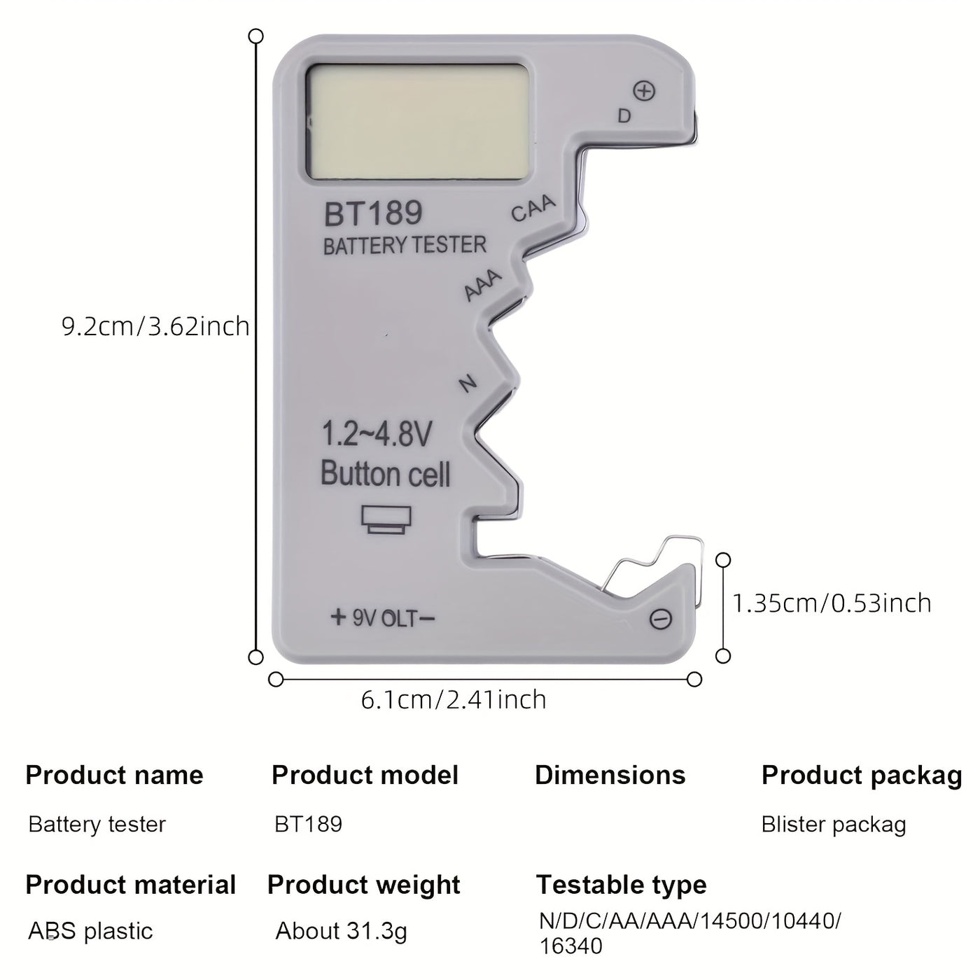 Digital Battery Tester with LCD Display