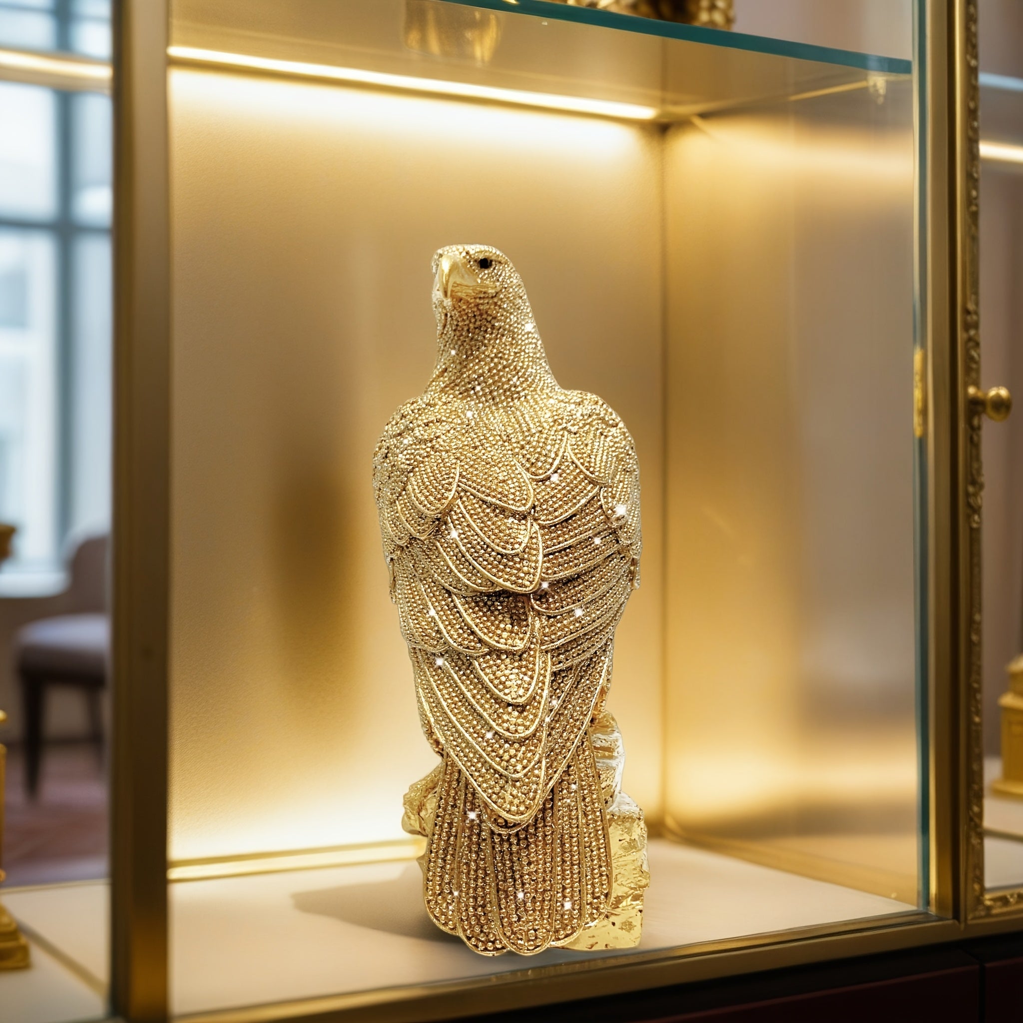 Golden Eagle Resin Sculpture