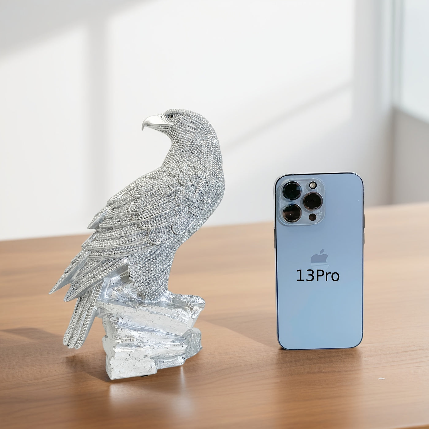 Silver Eagle Resin Sculpture