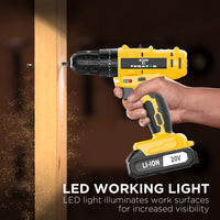 [20V Cordless Drill Set] 30|88|136|148pcs Electric Drill ToolBox Set | Cordless Rechargeable Electric Drill Tool Set, Equipped 1 Or 2 Battery, Hand Tools, Pliers, Bits Set, Suitable Construction, industry & Home Decoration, M