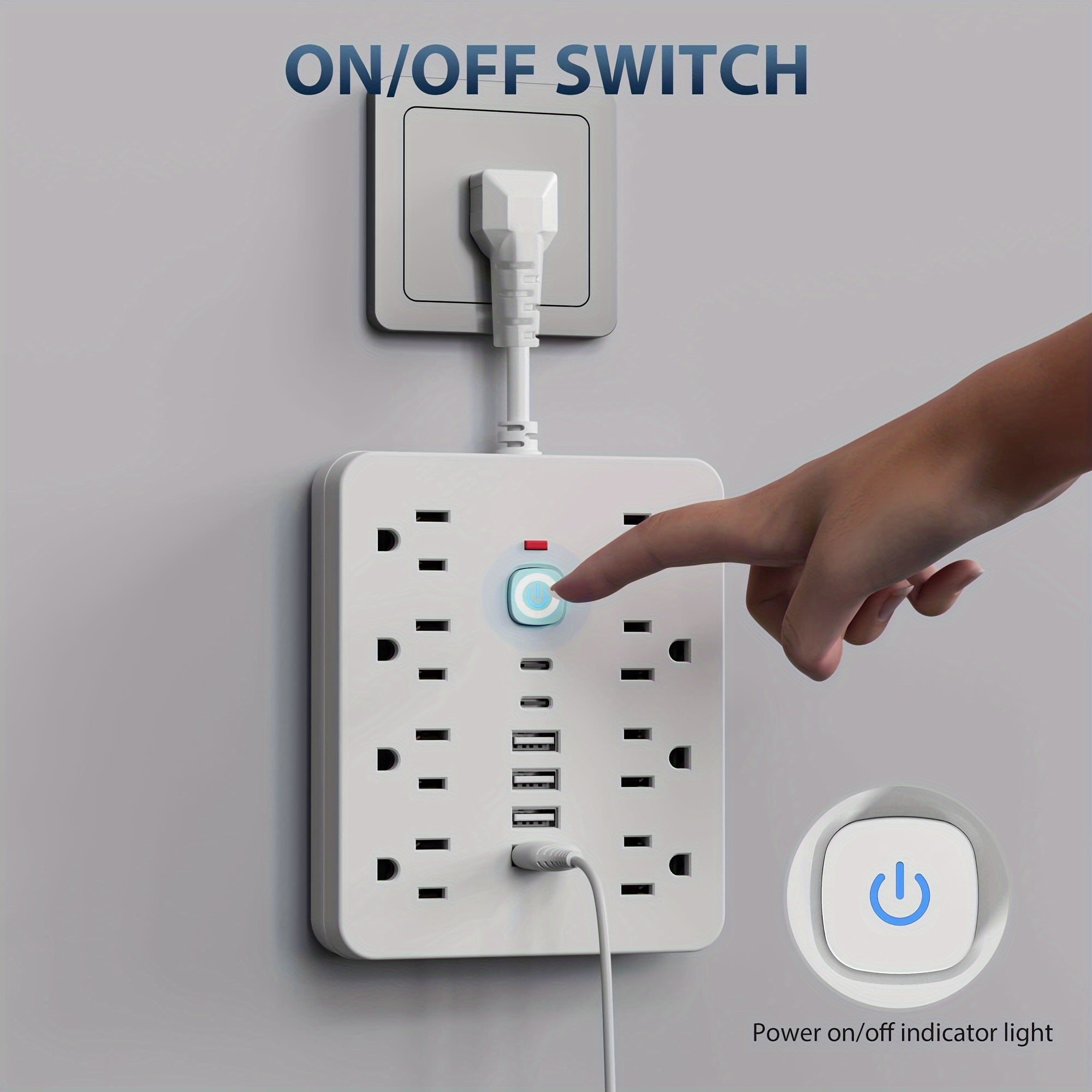 14-in-1 Surge Protected Power Strip with USB & USB-C Ports
