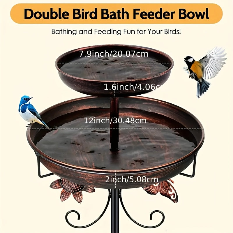 Metal Bird Bath Feeder