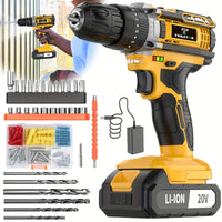 [20V Cordless Drill Set] 30|88|136|148pcs Electric Drill ToolBox Set | Cordless Rechargeable Electric Drill Tool Set, Equipped 1 Or 2 Battery, Hand Tools, Pliers, Bits Set, Suitable Construction, industry & Home Decoration, M