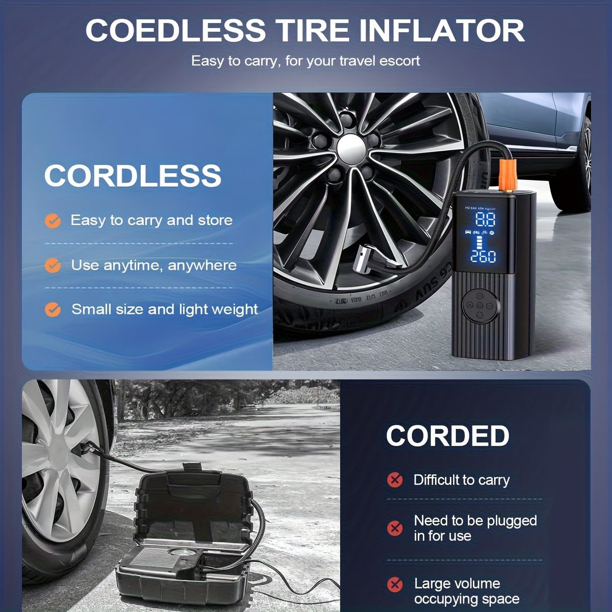 Portable Tire Inflator Pump