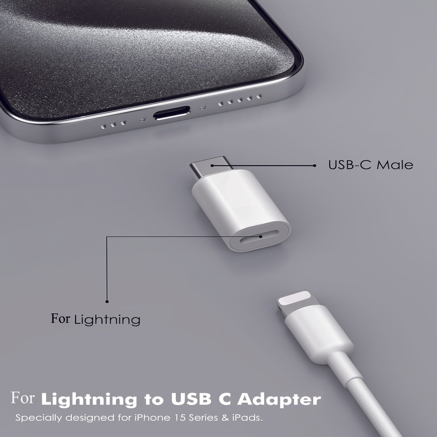 Lightning to USB-C Charging Adapter (2-Pack)