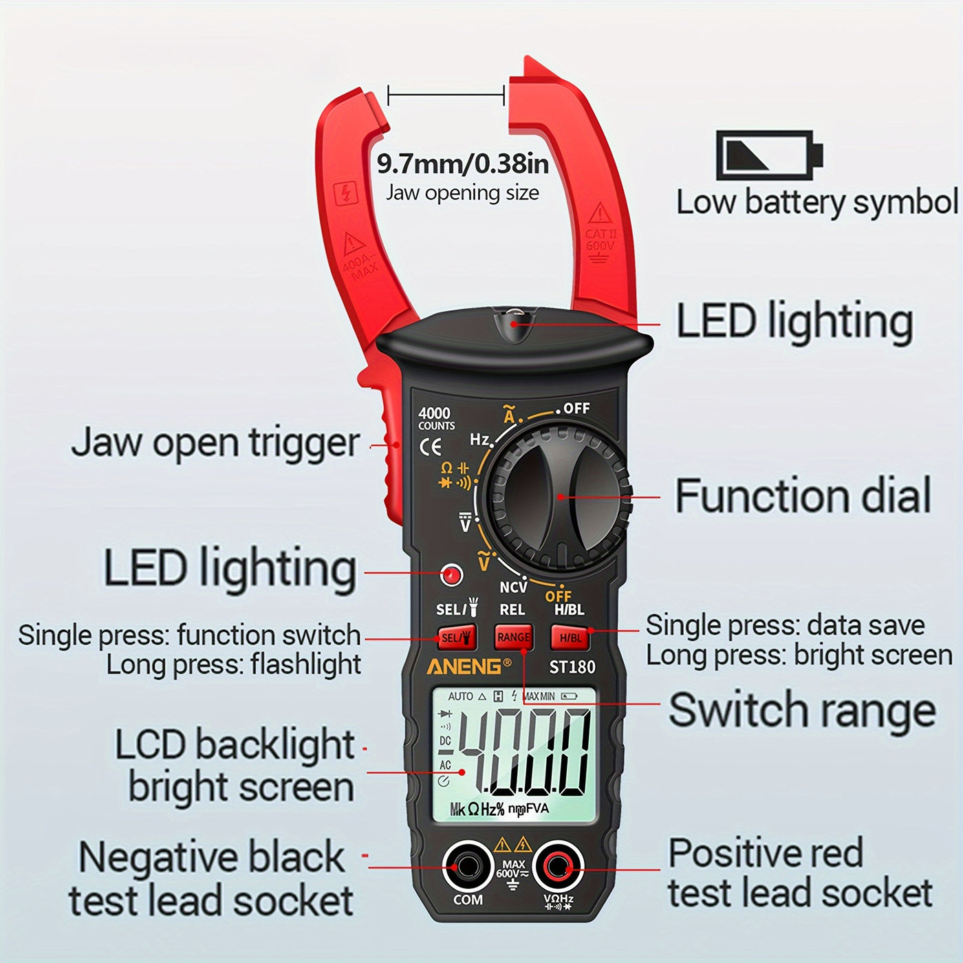 Digital Clamp Meter Multimeter with NCV Detection