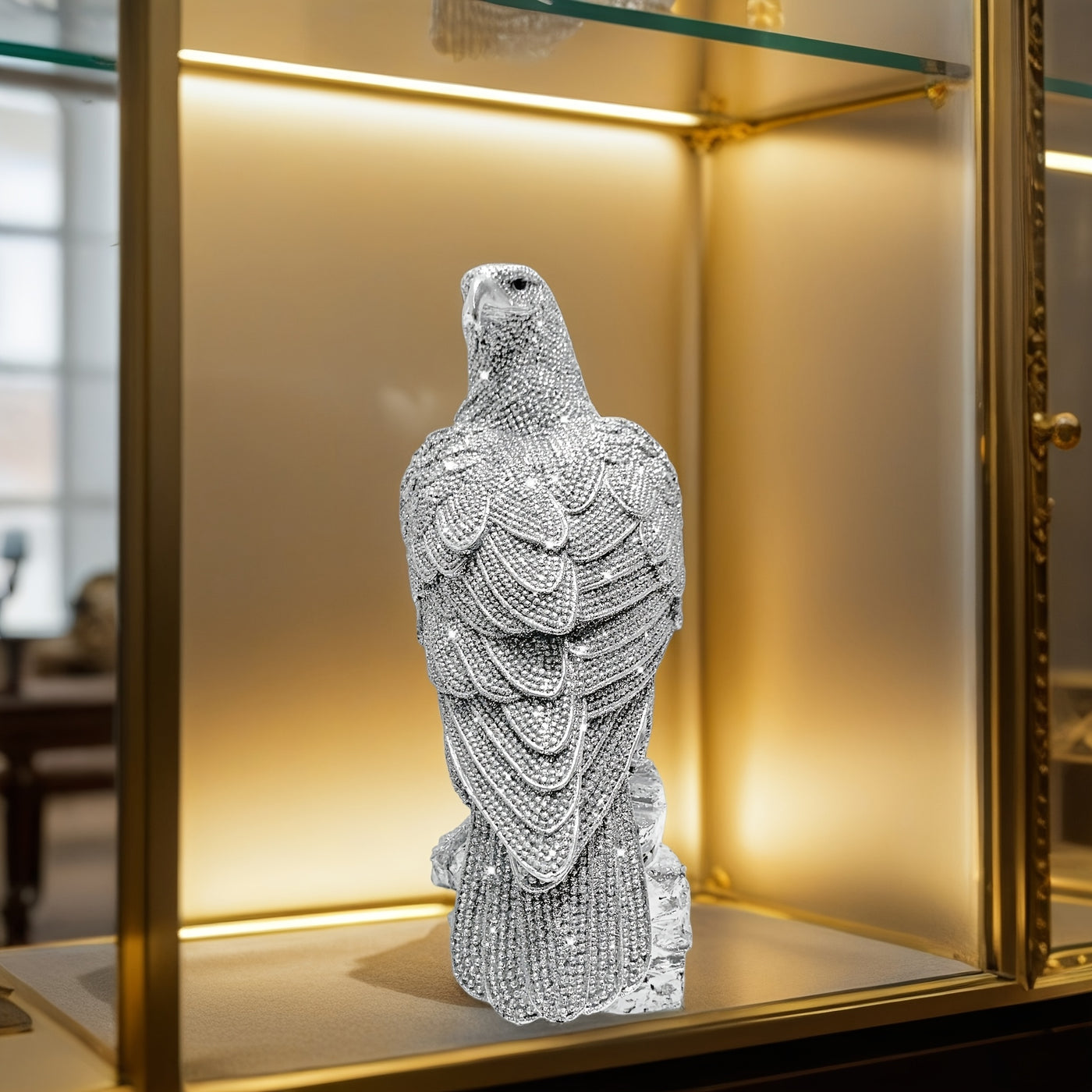 Silver Eagle Resin Sculpture