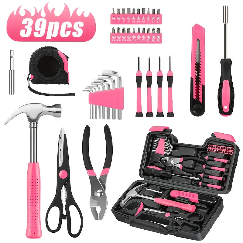 39-Piece Pink Tool Kit